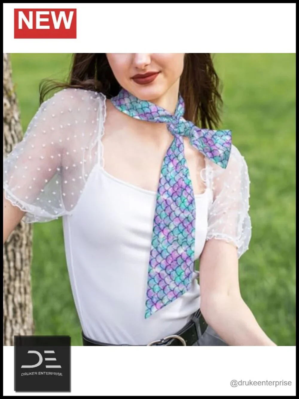 Lightweight Fashion Silk Satin Scarf for Women Neck Scarf